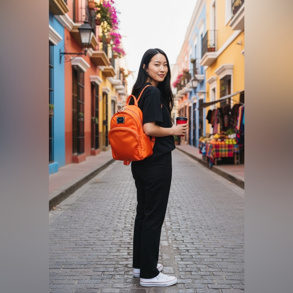 Michael Kors Orange Backpack